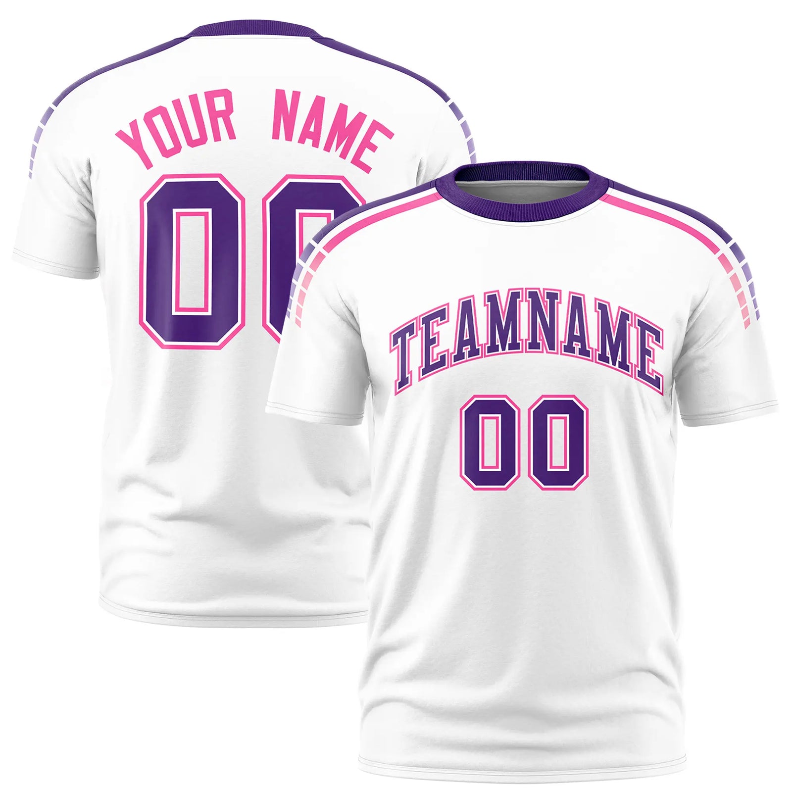 Custom White Purple-Pink Performance T-Shirt