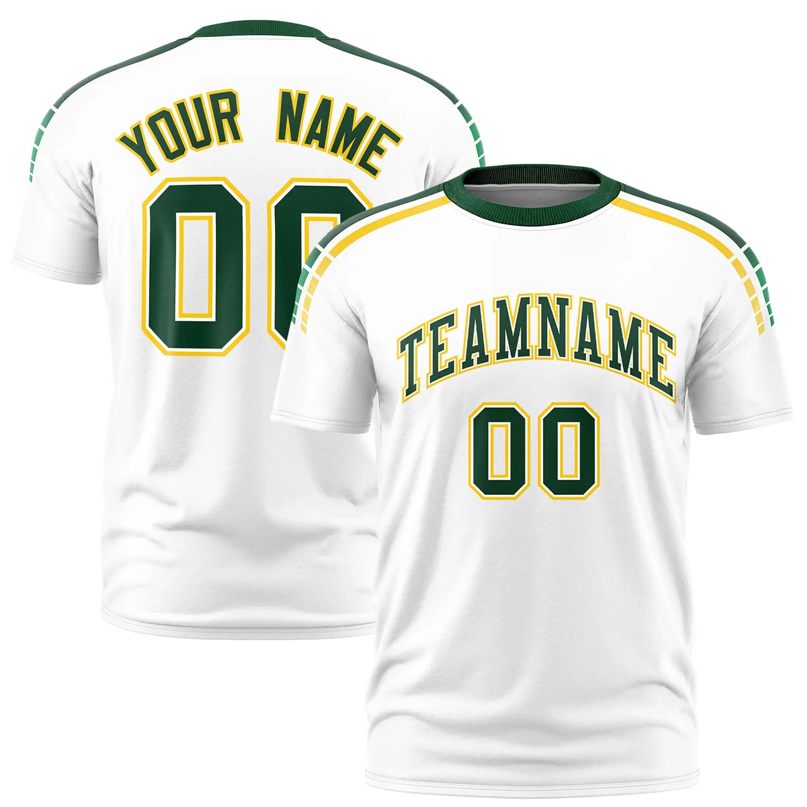 Custom White Green-Gold01 Performance T-Shirt