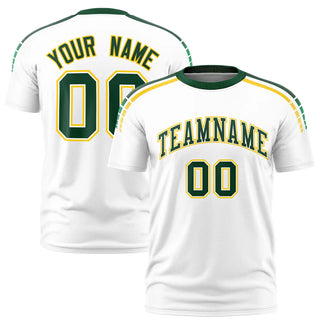 Custom White Green-Gold01 Performance T-Shirt - Style 1