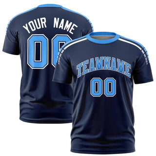 Camiseta deportiva personalizada en azul marino y blanco - Estilo 1