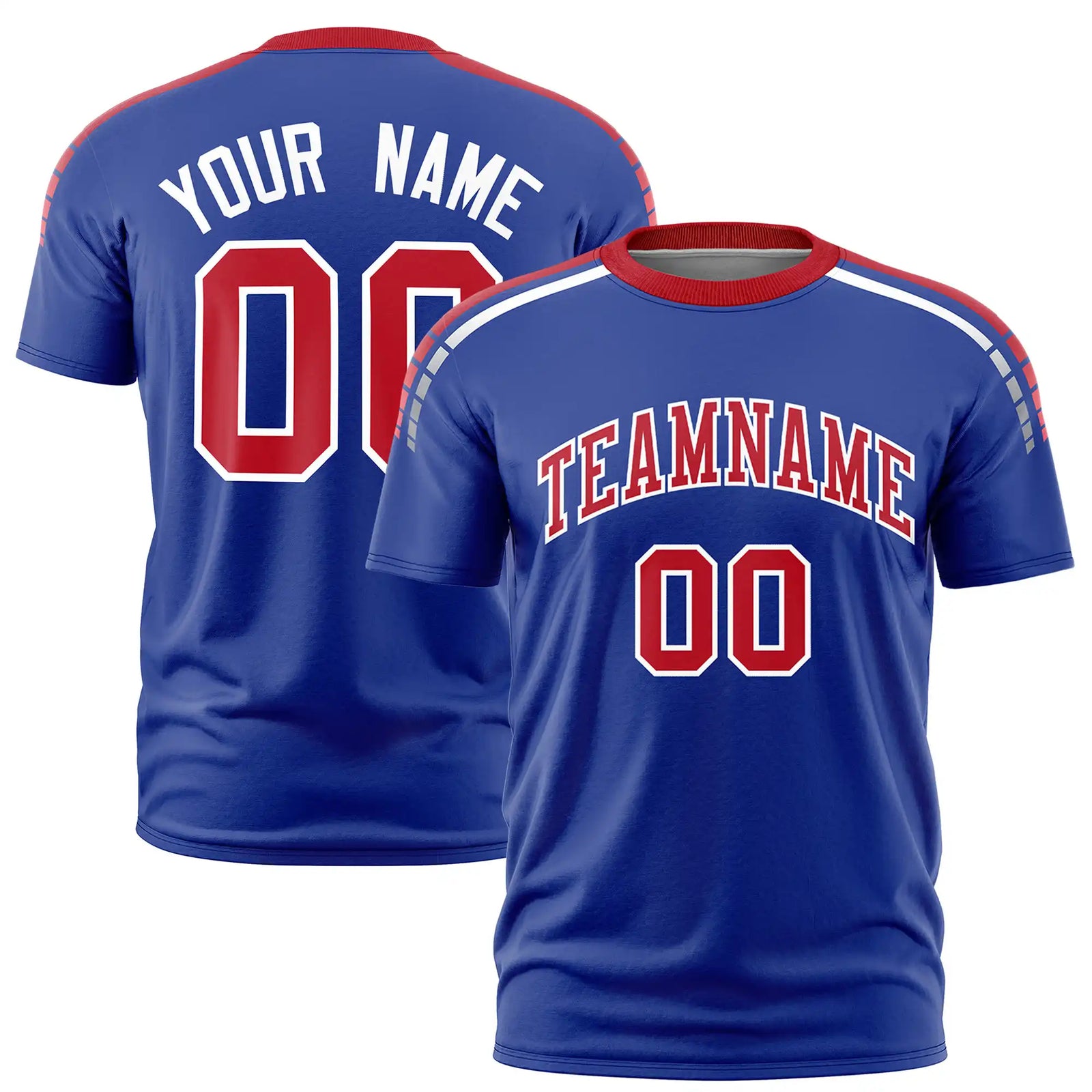 Custom Royal Blue Red-White Performance T-Shirt