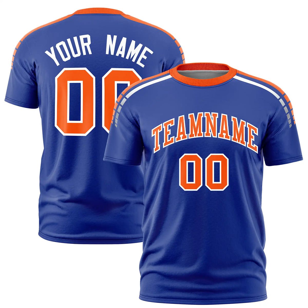 Custom Royal Blue Orange-White Performance T-Shirt