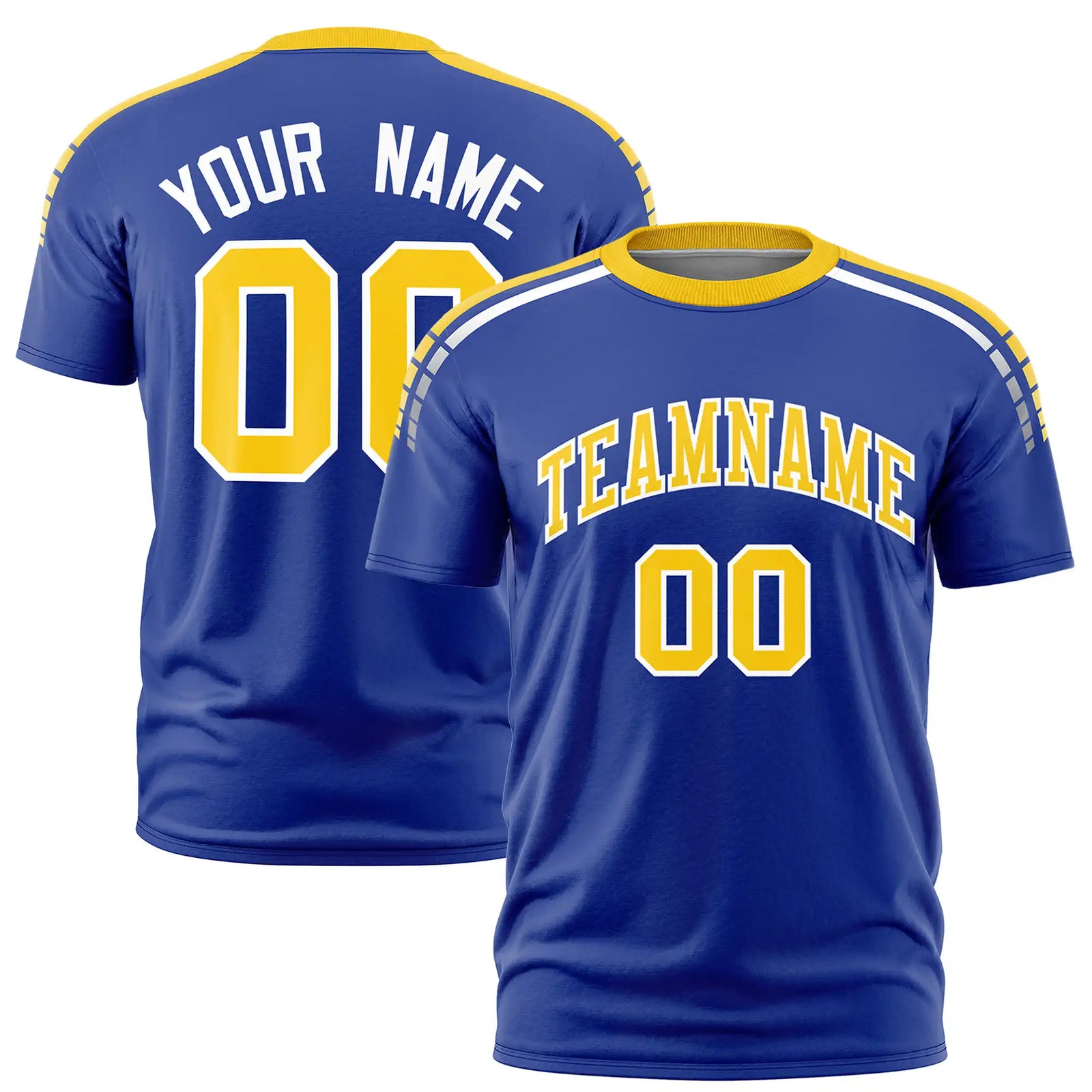 Custom Royal Blue Gold01-White Performance T-Shirt