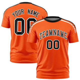 Custom Orange Black-White Performance T-Shirt - Style 1