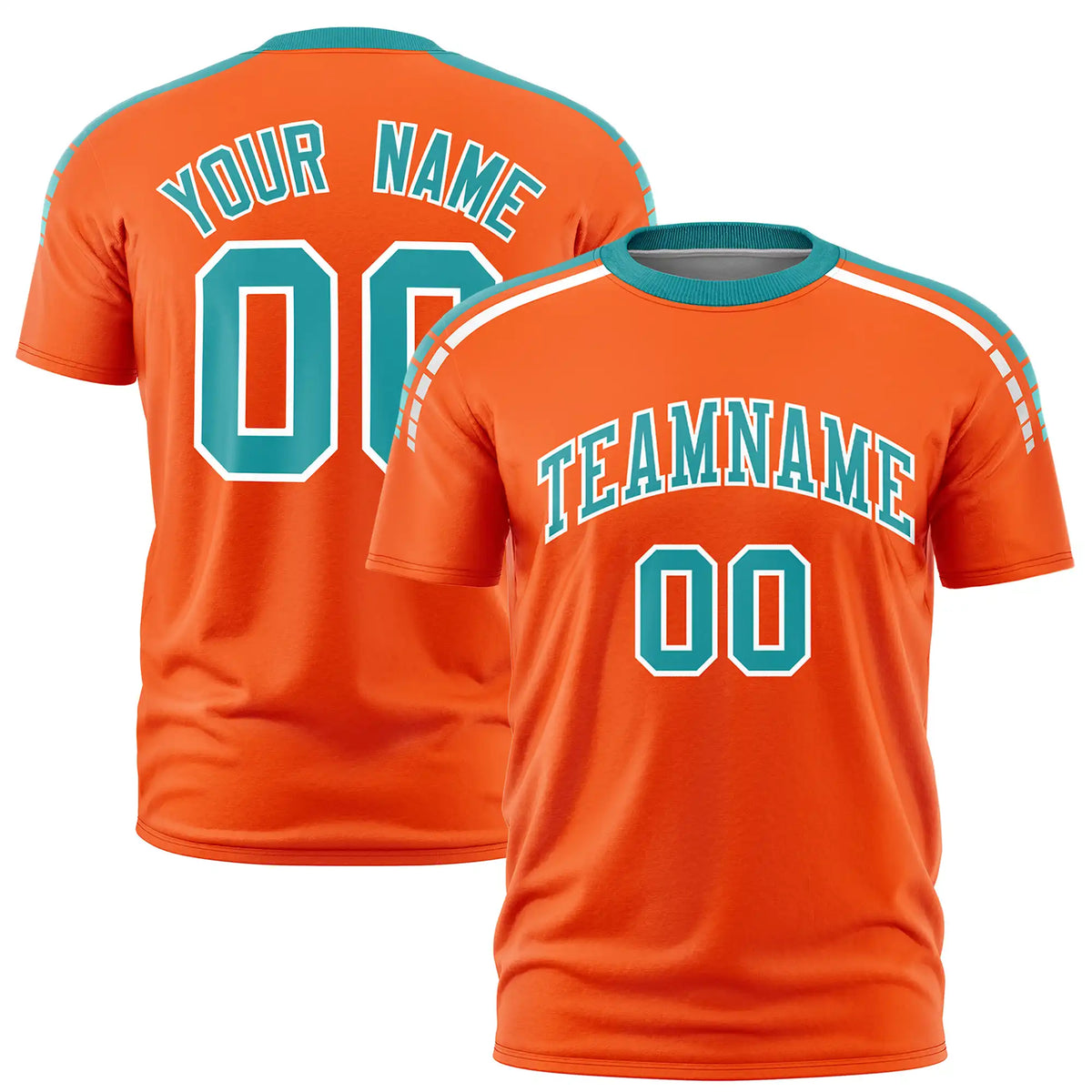 Custom Orange Aqua-White Performance T-Shirt