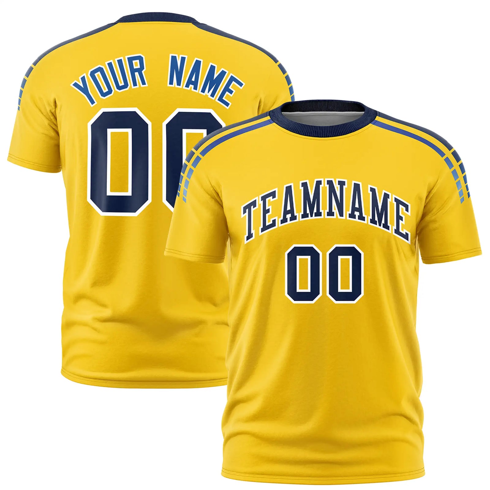 Custom Gold01 Navy-Royal Blue Performance T-Shirt