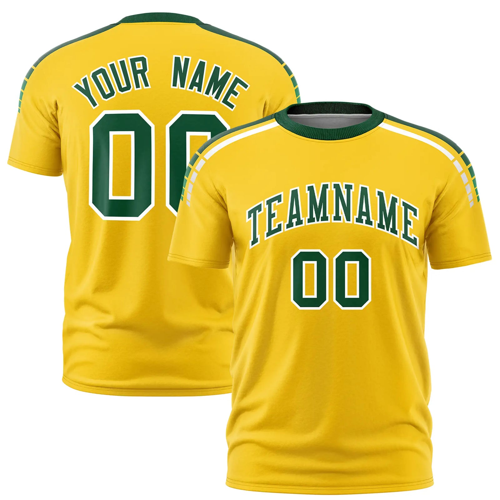 Custom Gold01 Green-White Performance T-Shirt
