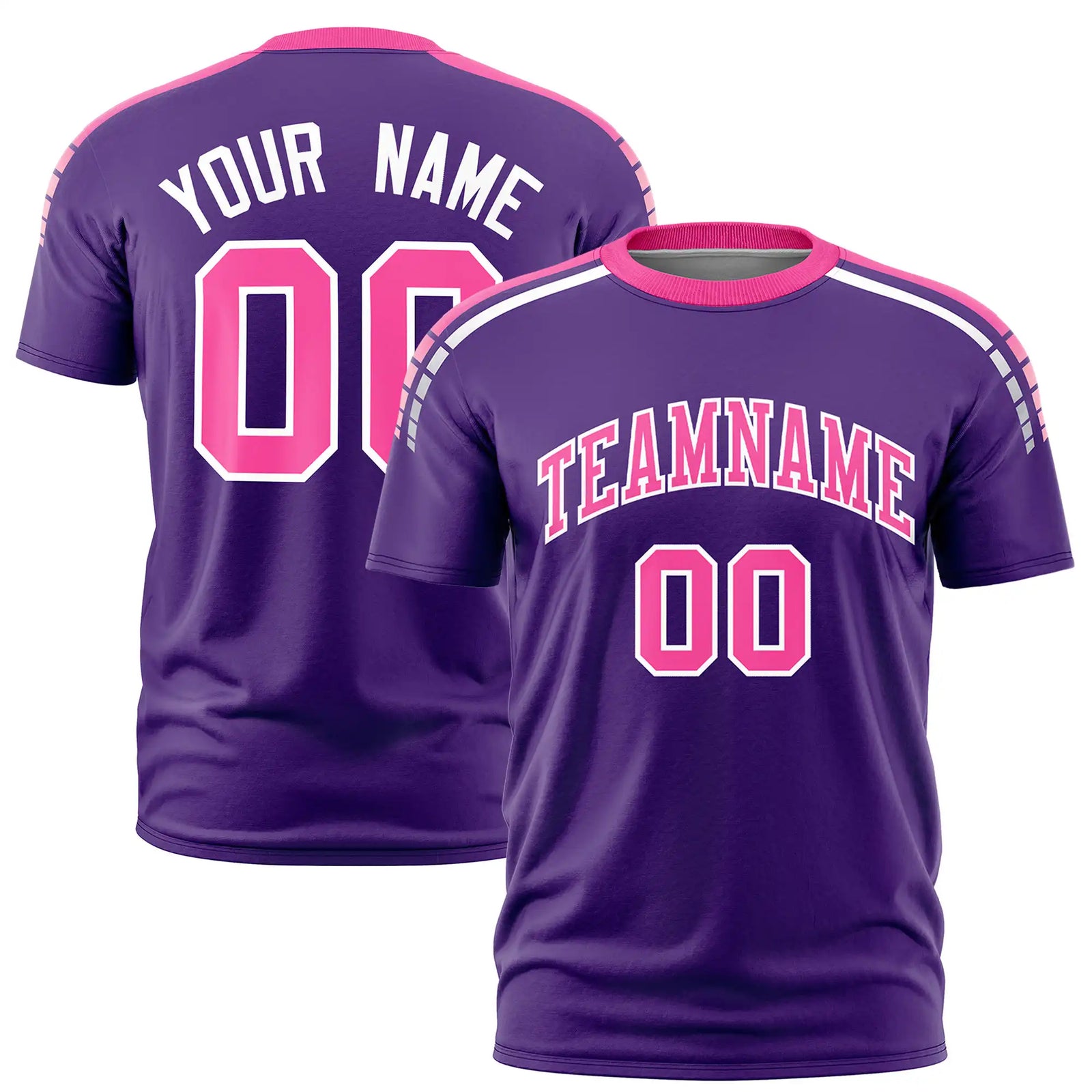 Custom Purple Pink-White Performance T-Shirt