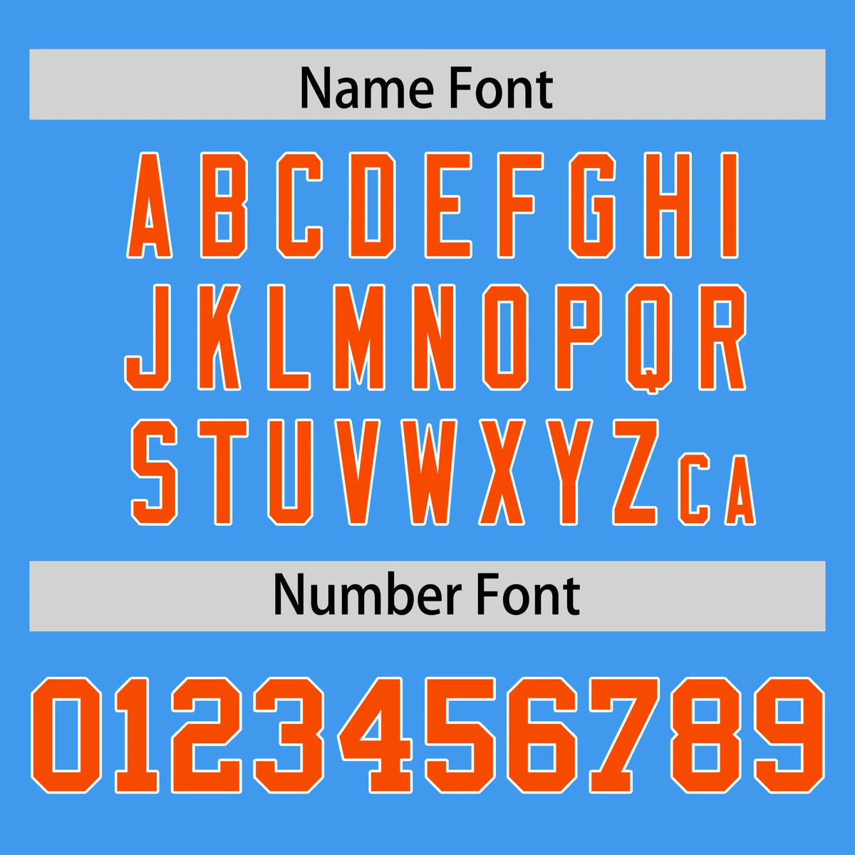 Custom Powder Blue Orange-White Performance T-Shirt