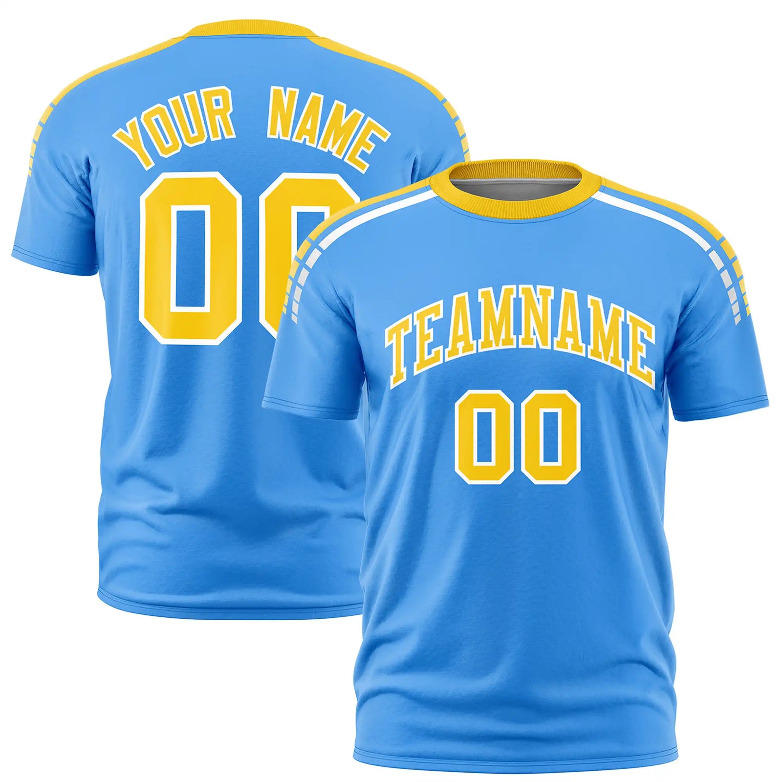 Custom Powder Blue Gold01-White Performance T-Shirt