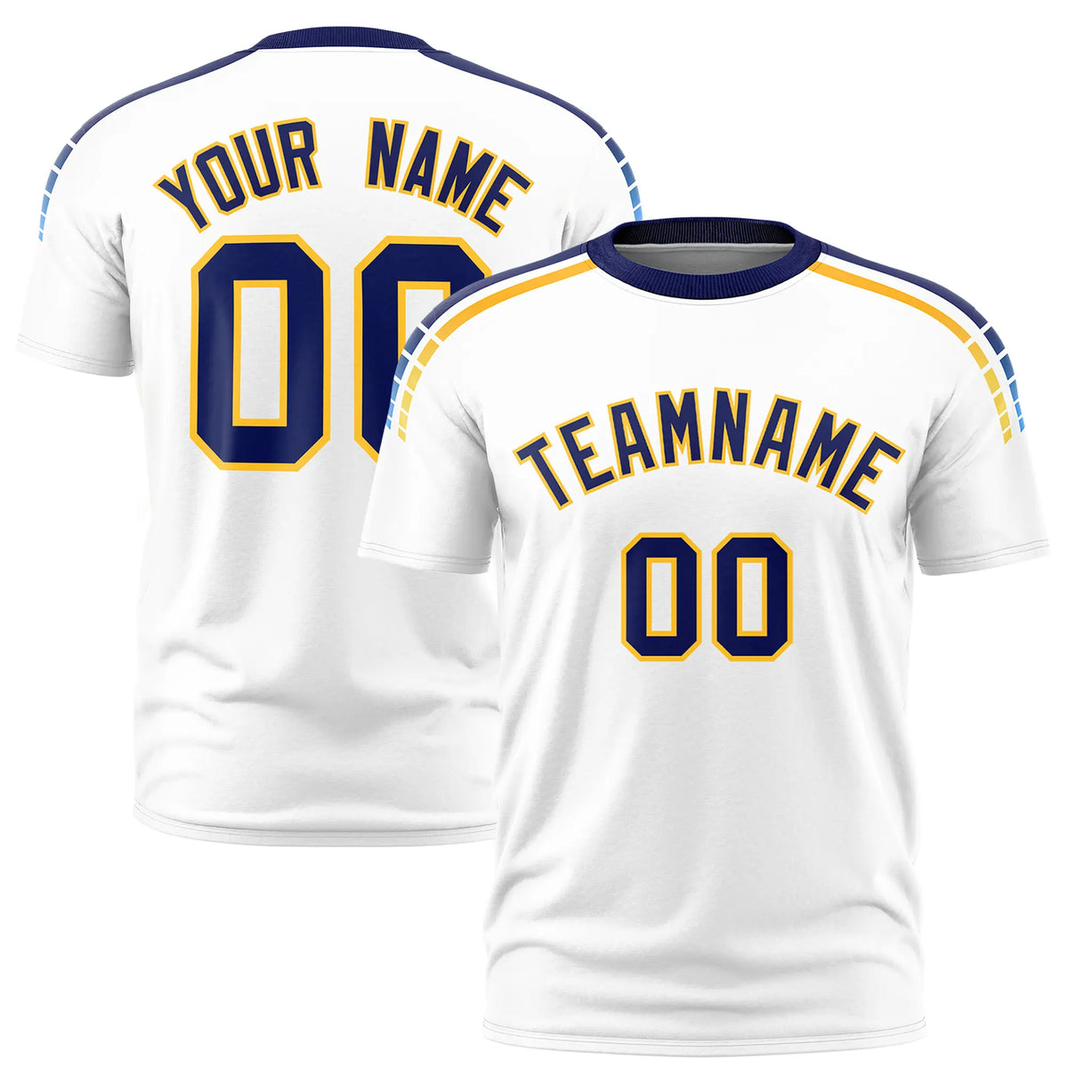 Custom White Navy-Gold01 Performance T-Shirt