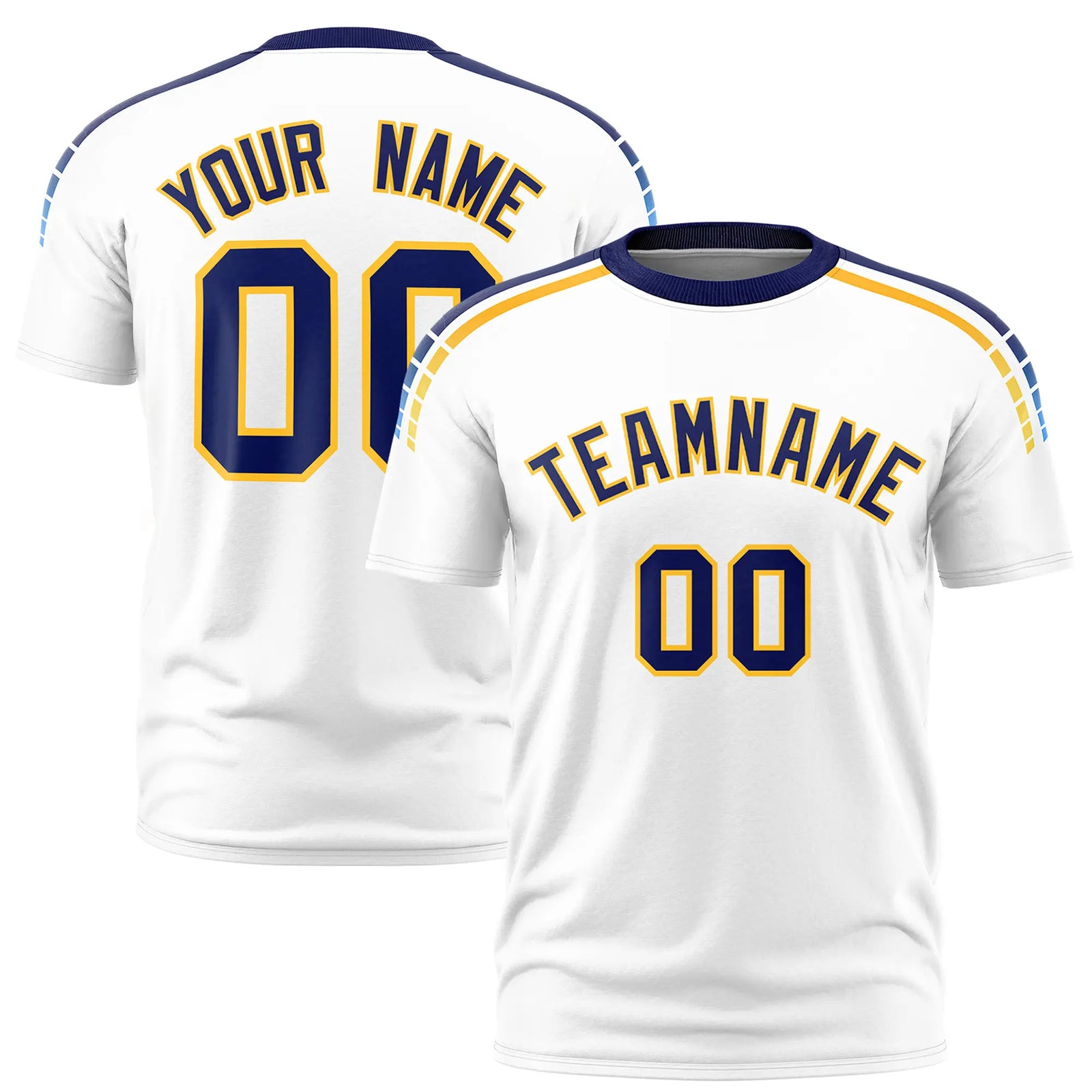 Custom White Navy-Gold01 Performance T-Shirt