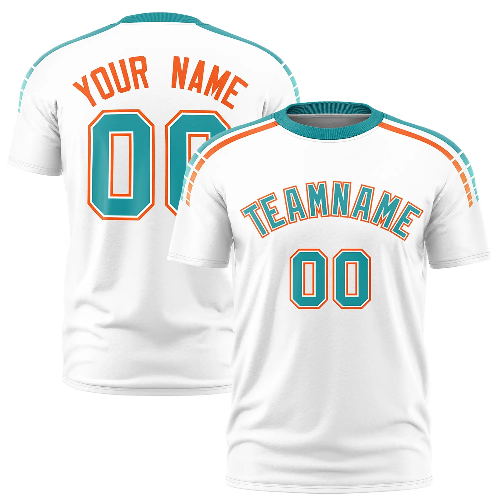 Custom White Aqua-Powder Blue Performance T-Shirt