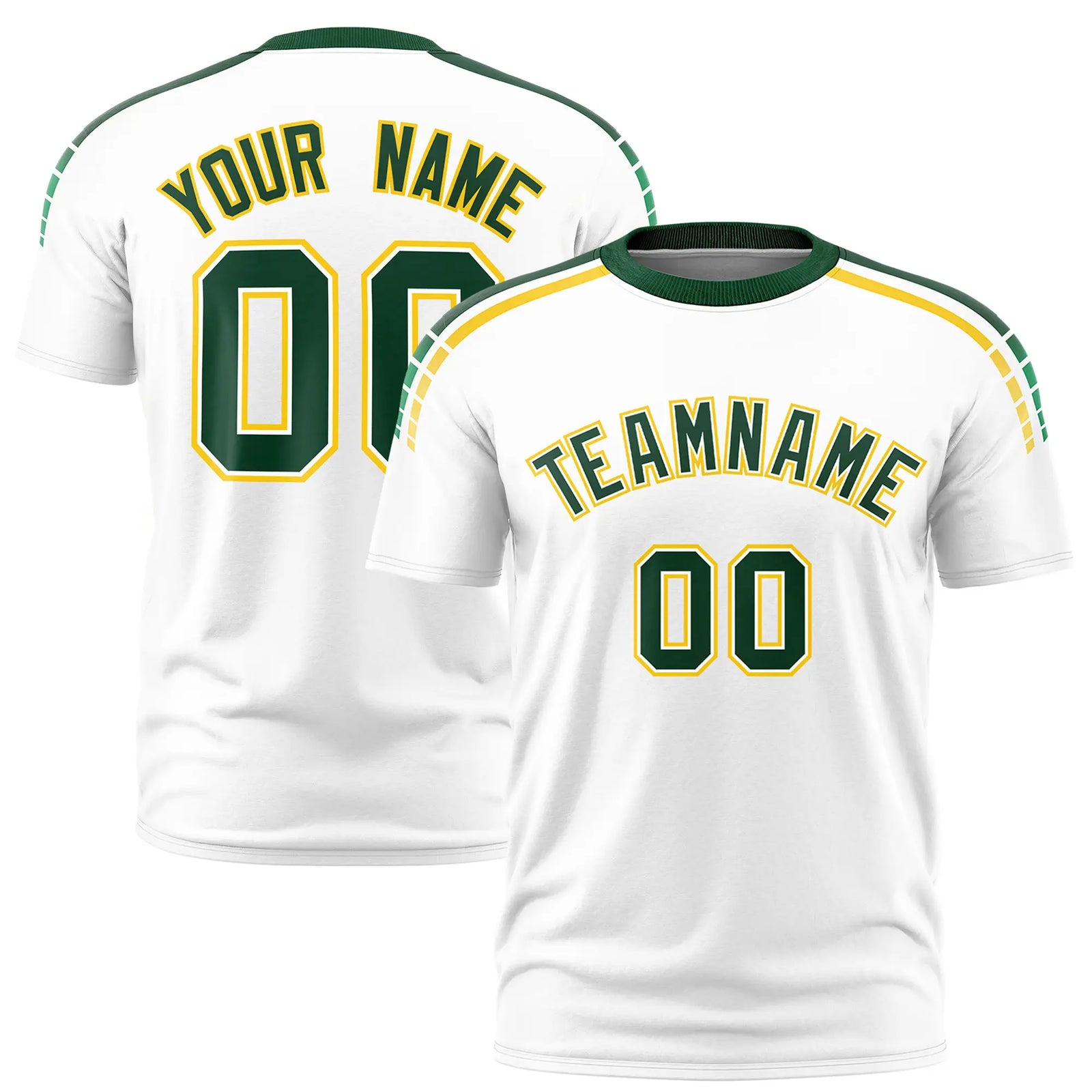 Custom White Green-Gold01 Performance T-Shirt