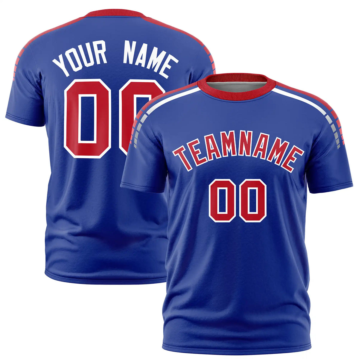 Custom Royal Blue Red-White Performance T-Shirt