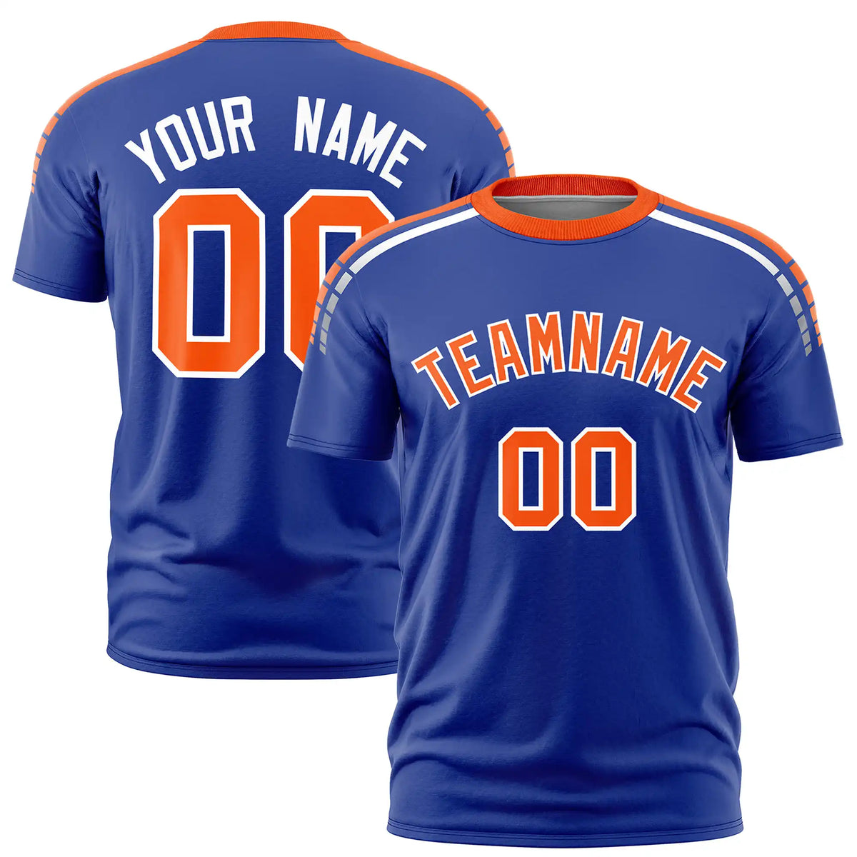 Custom Royal Blue Orange-White Performance T-Shirt
