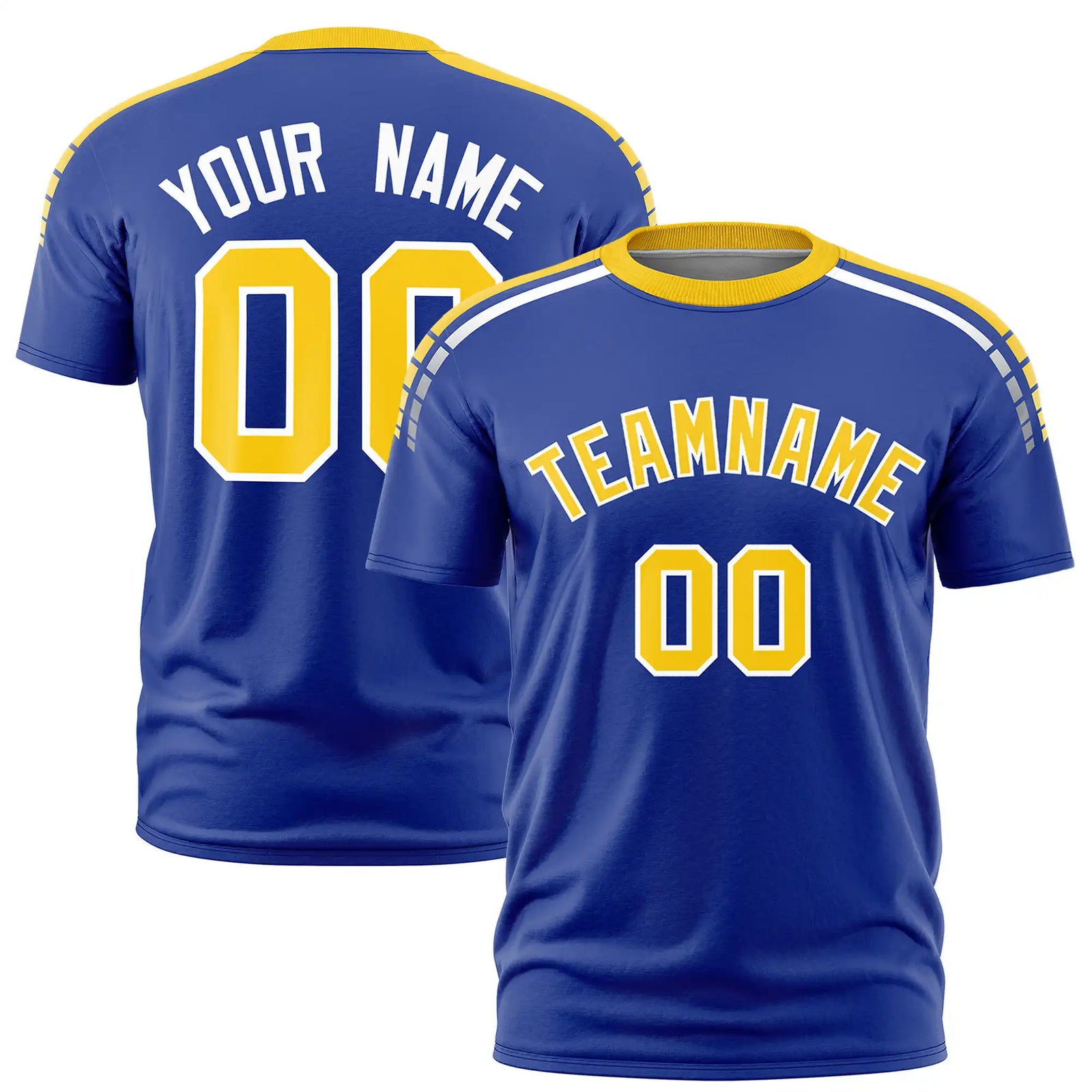 Custom Royal Blue Gold01-White Performance T-Shirt