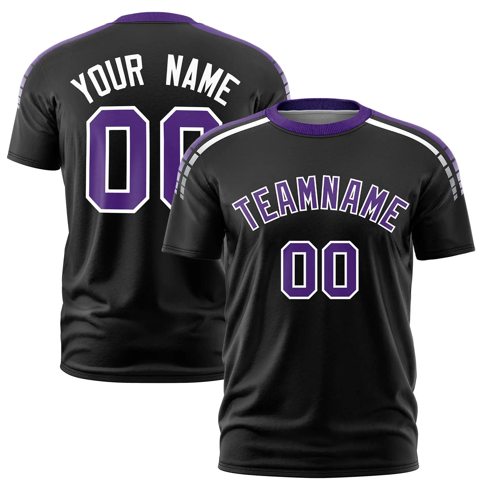 Custom Black Purple-White Performance T-Shirt
