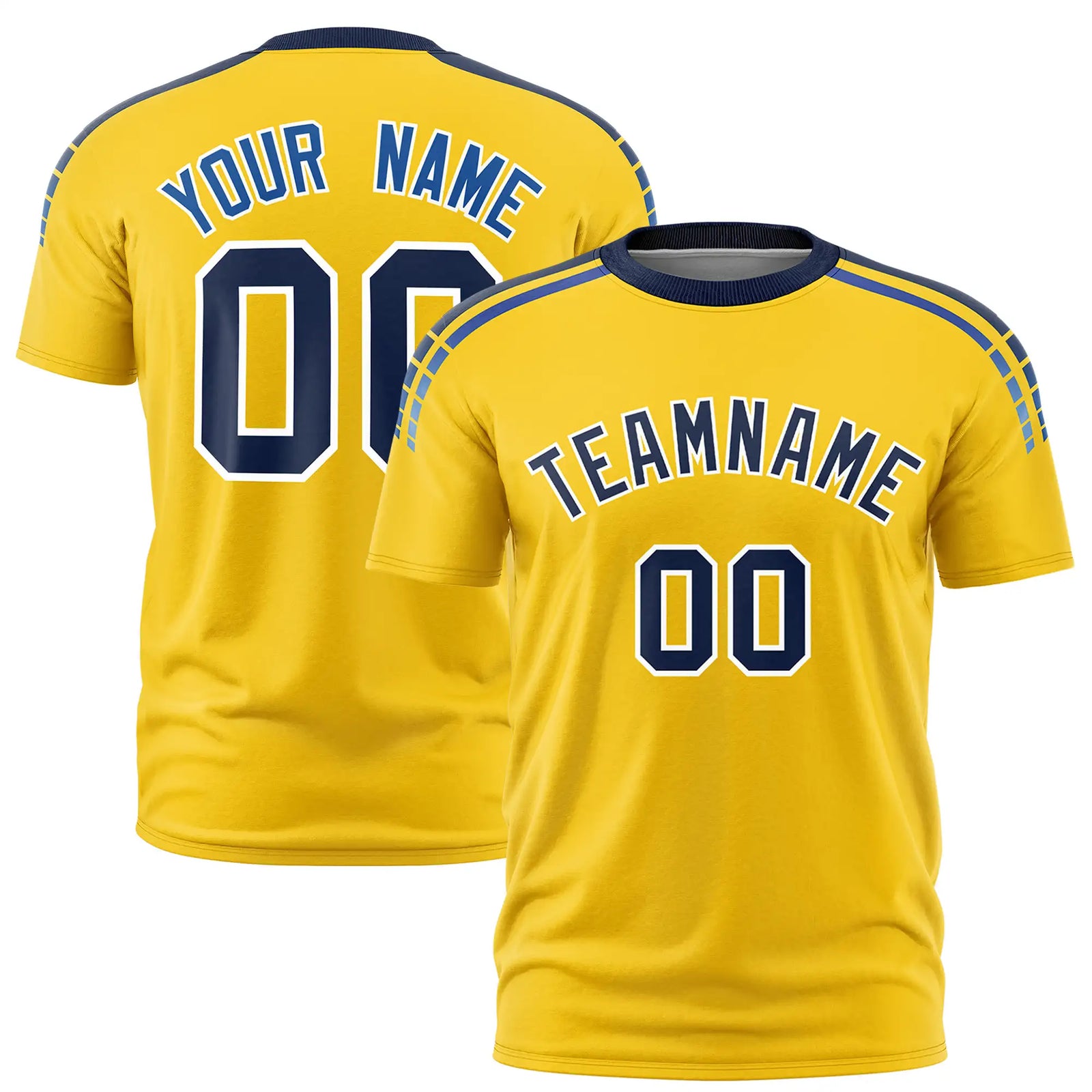 Custom Gold01 Navy-Royal Blue Performance T-Shirt
