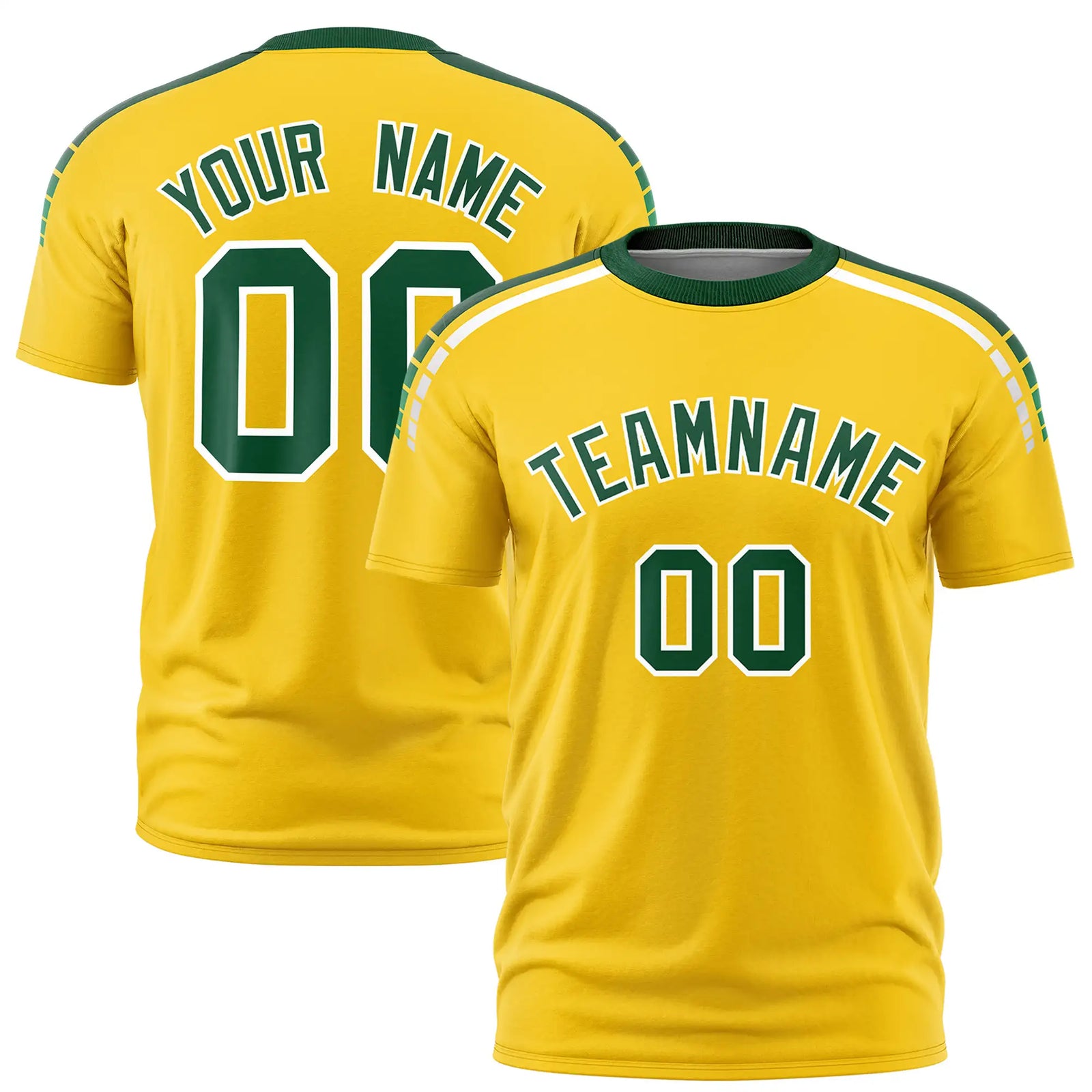 Custom Gold01 Green-White Performance T-Shirt
