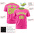 Custom Pink Neon Green-White Performance T-Shirt