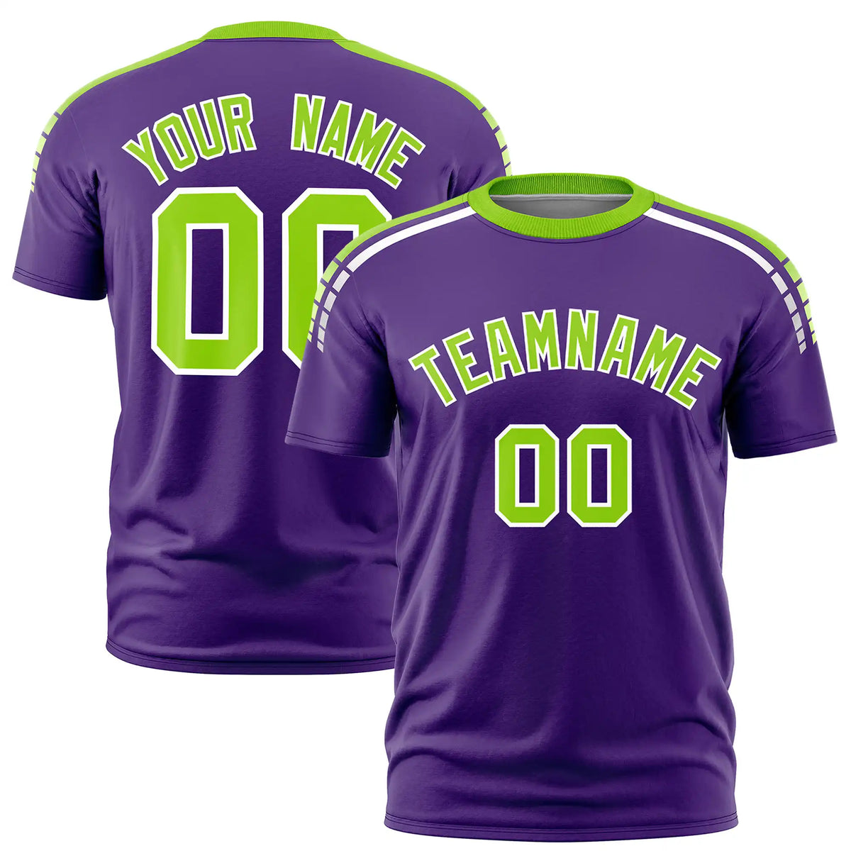 Custom Purple Neon Green-White Performance T-Shirt