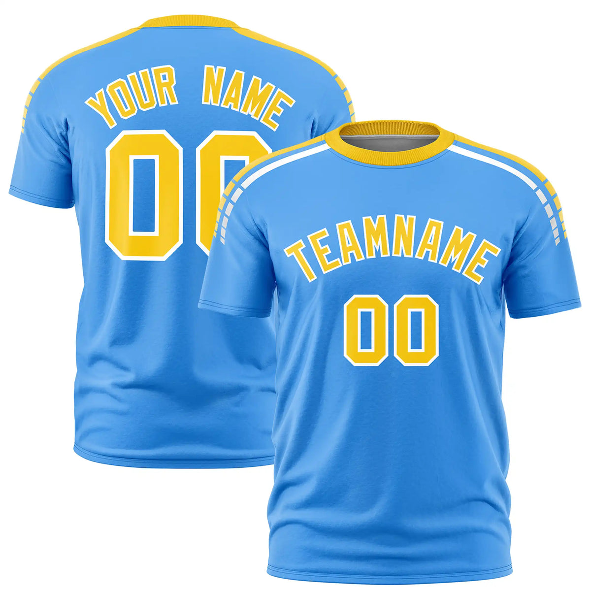 Custom Powder Blue Gold01-White Performance T-Shirt