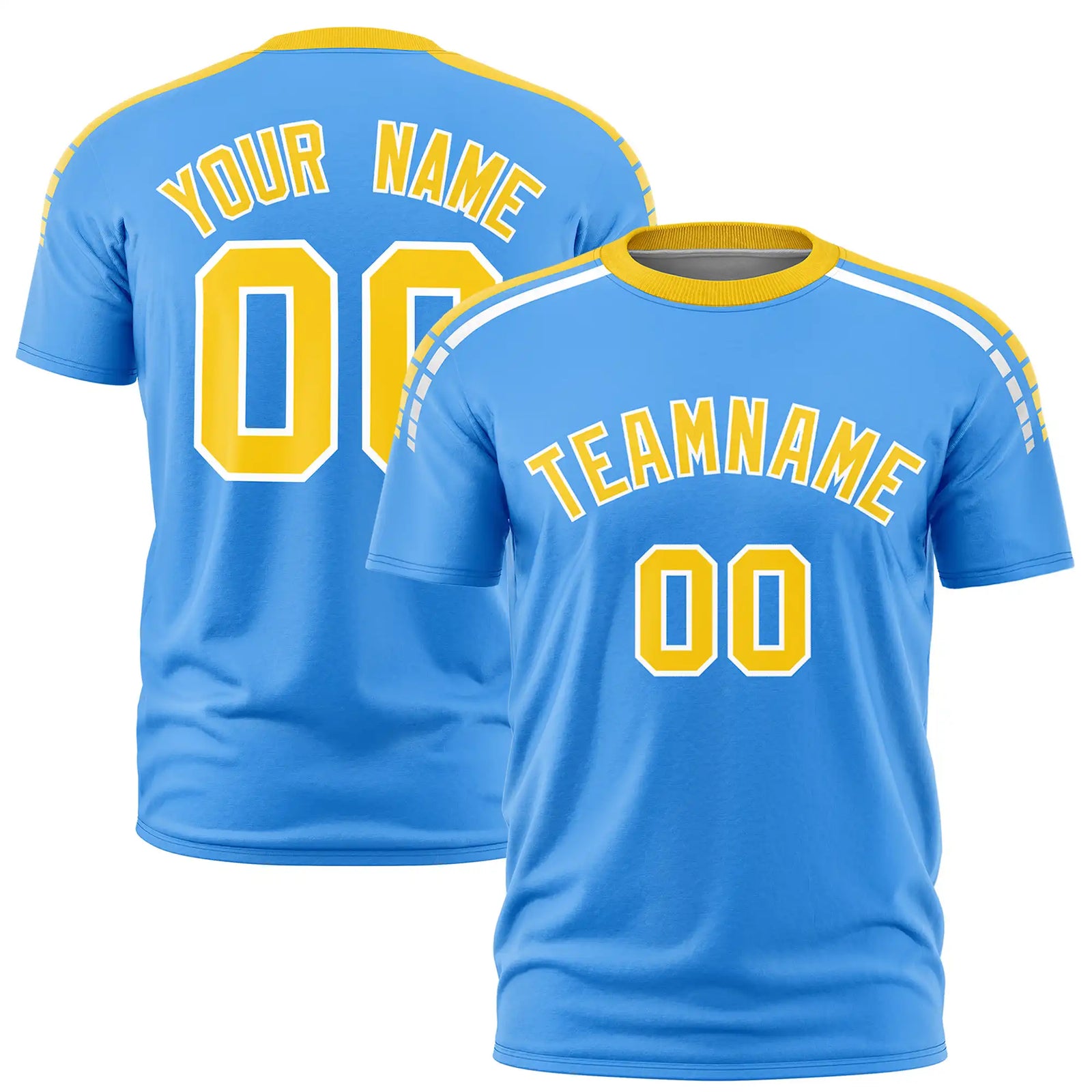 Custom Powder Blue Gold01-White Performance T-Shirt