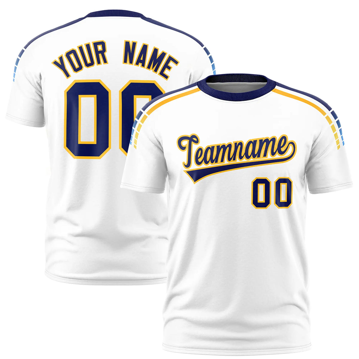 Custom White Navy-Gold01 Performance T-Shirt