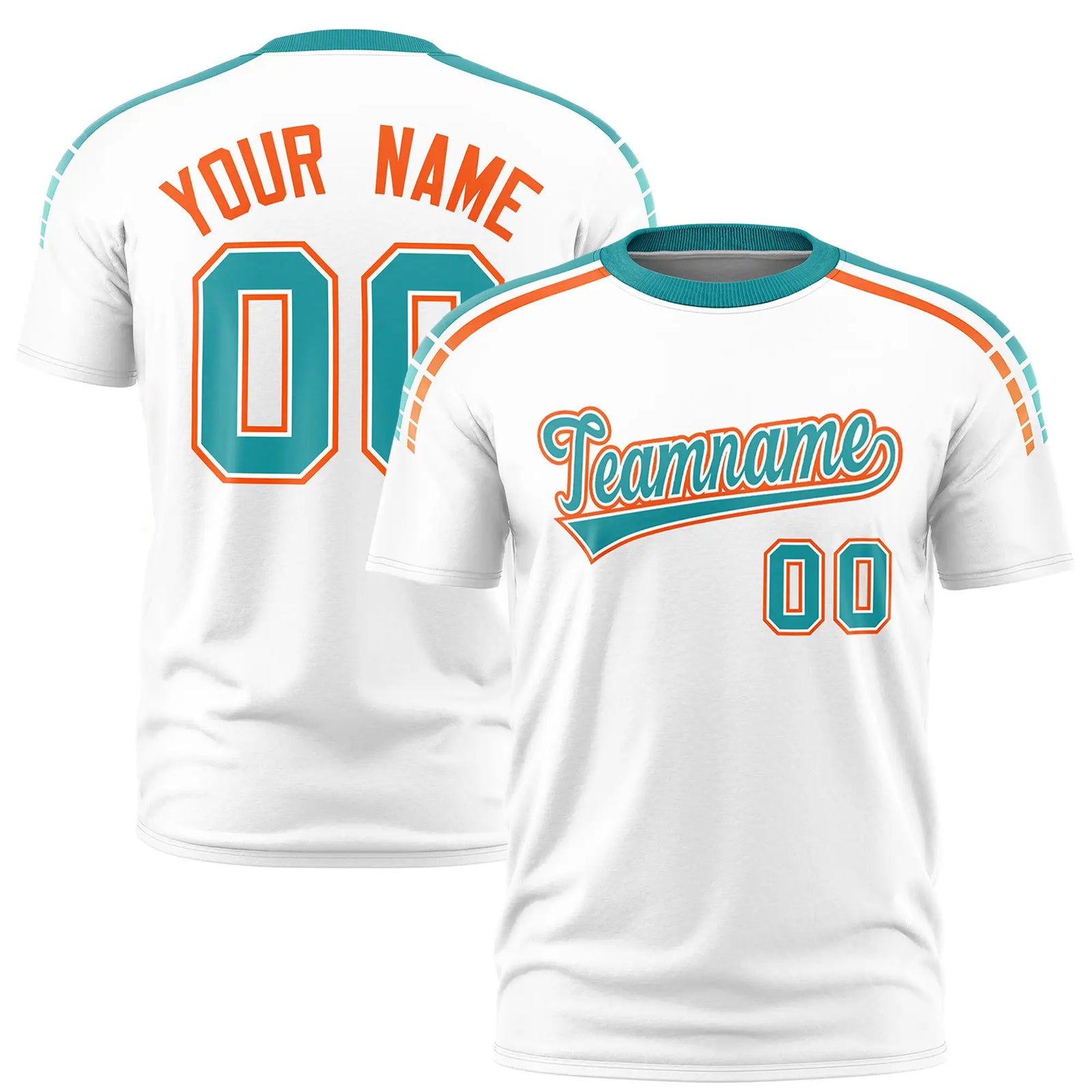 Custom White Aqua-Powder Blue Performance T-Shirt