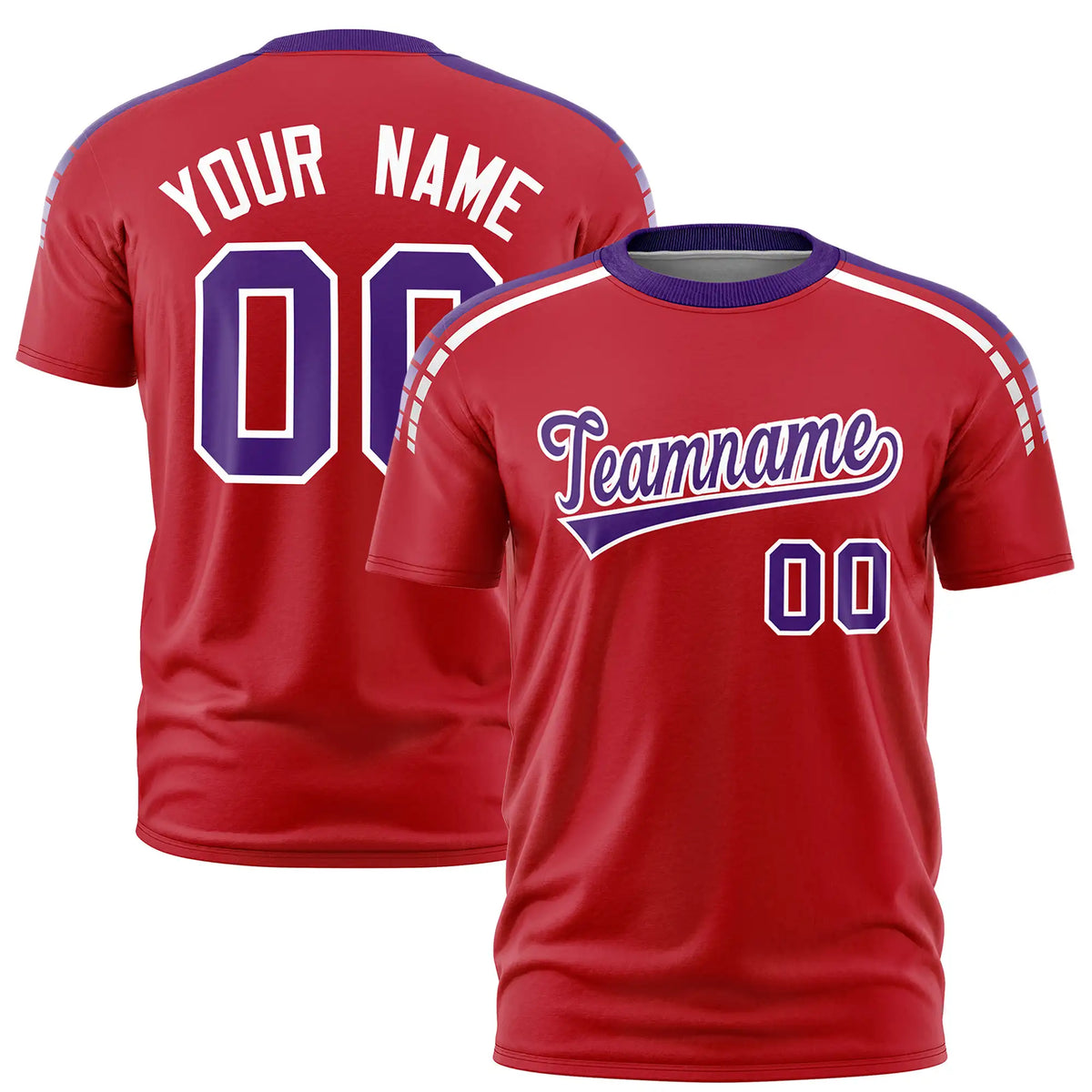 Custom Red Purple-White Performance T-Shirt