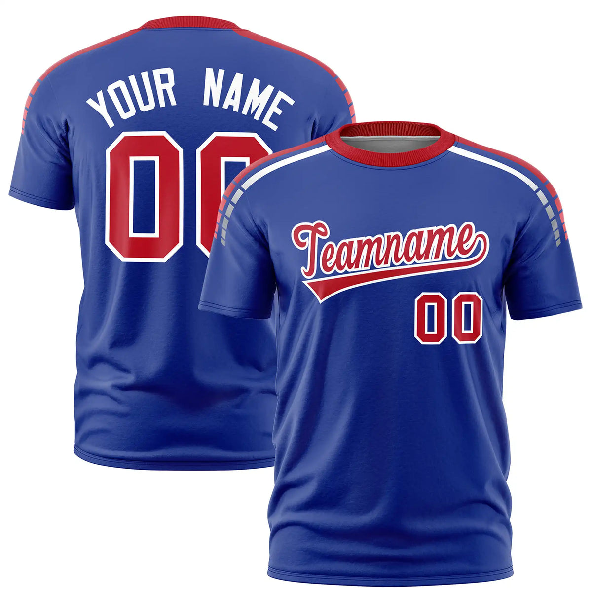 Custom Royal Blue Red-White Performance T-Shirt