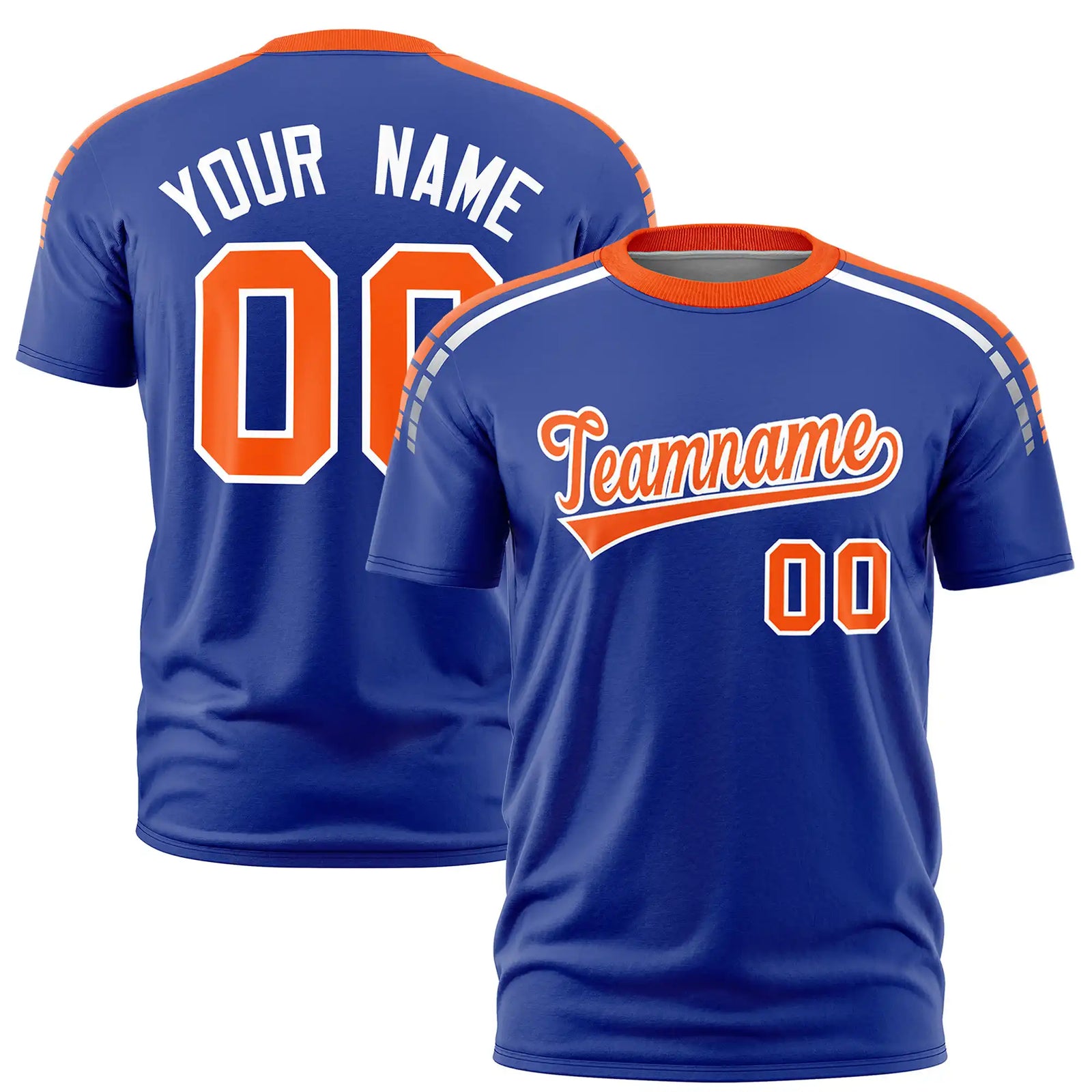 Custom Royal Blue Orange-White Performance T-Shirt