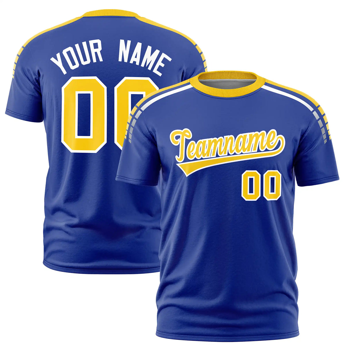 Custom Royal Blue Gold01-White Performance T-Shirt