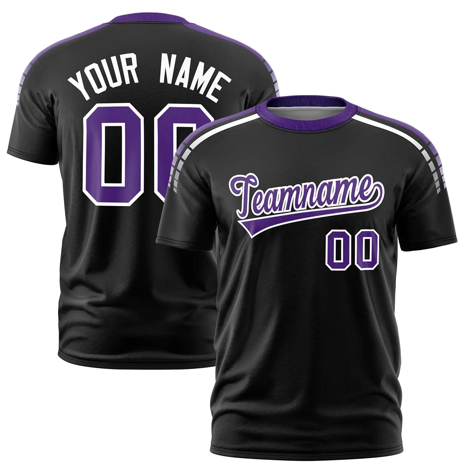 Custom Black Purple-White Performance T-Shirt