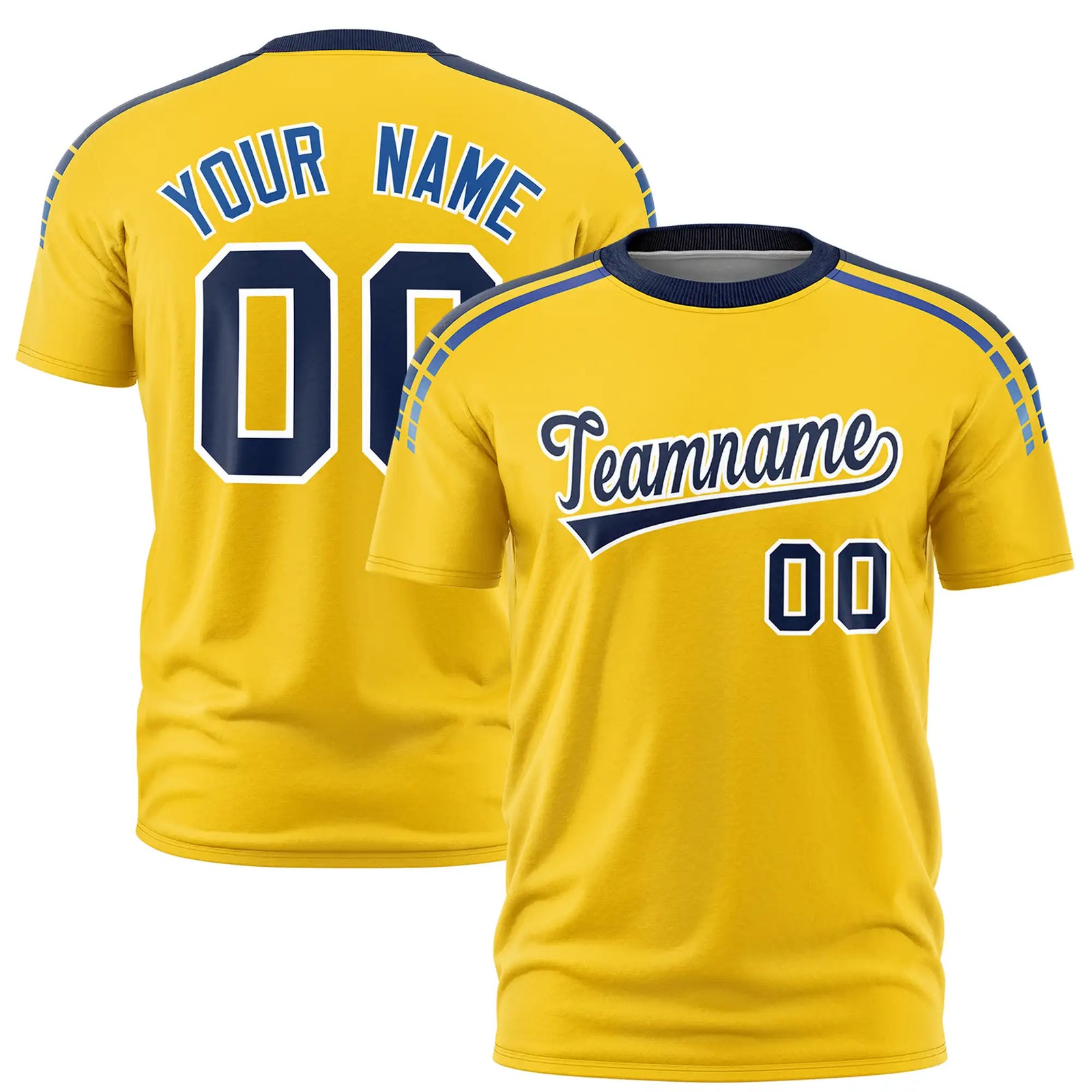 Custom Gold01 Navy-Royal Blue Performance T-Shirt