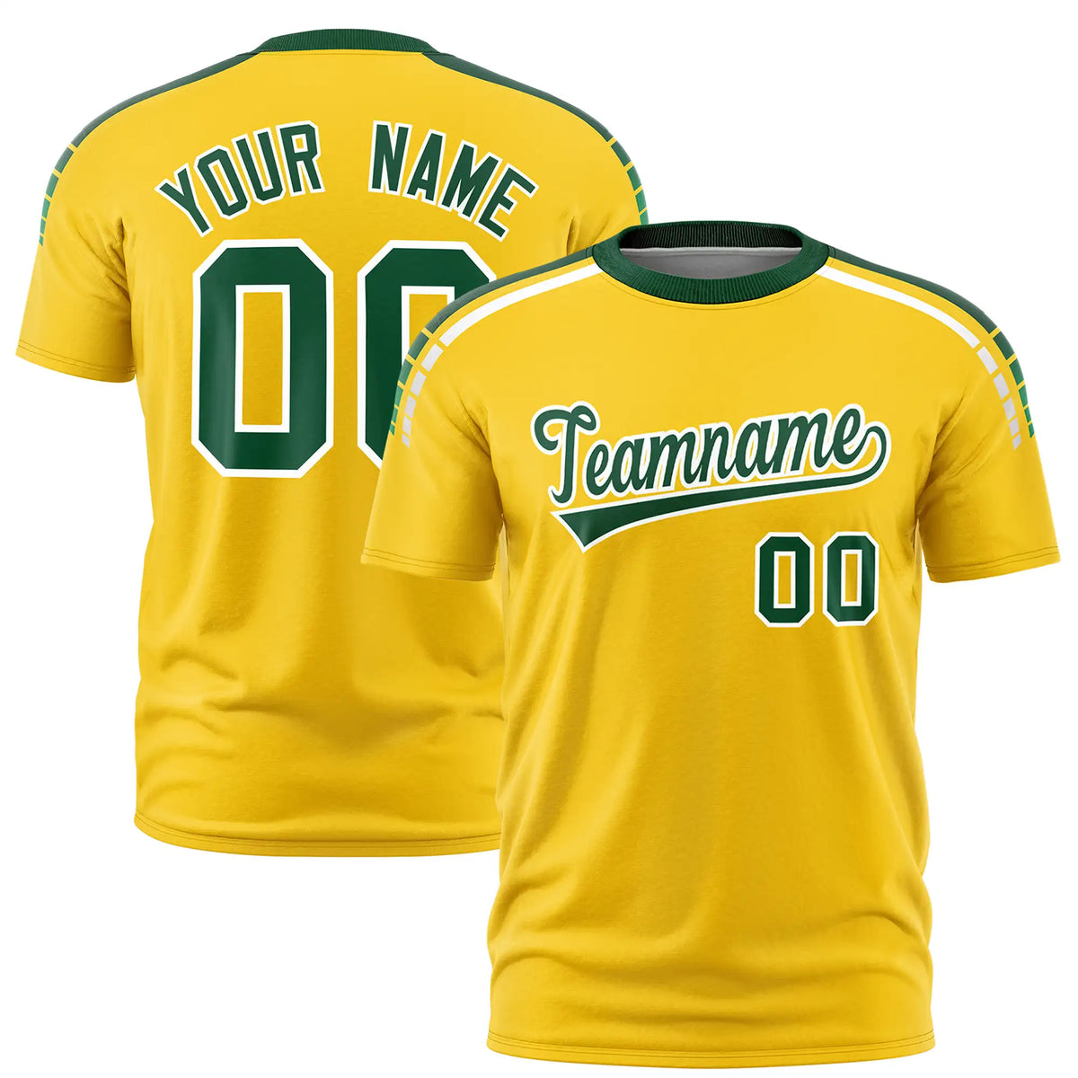 Custom Gold01 Green-White Performance T-Shirt