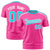 Custom Pink Sky Blue-White Performance T-Shirt