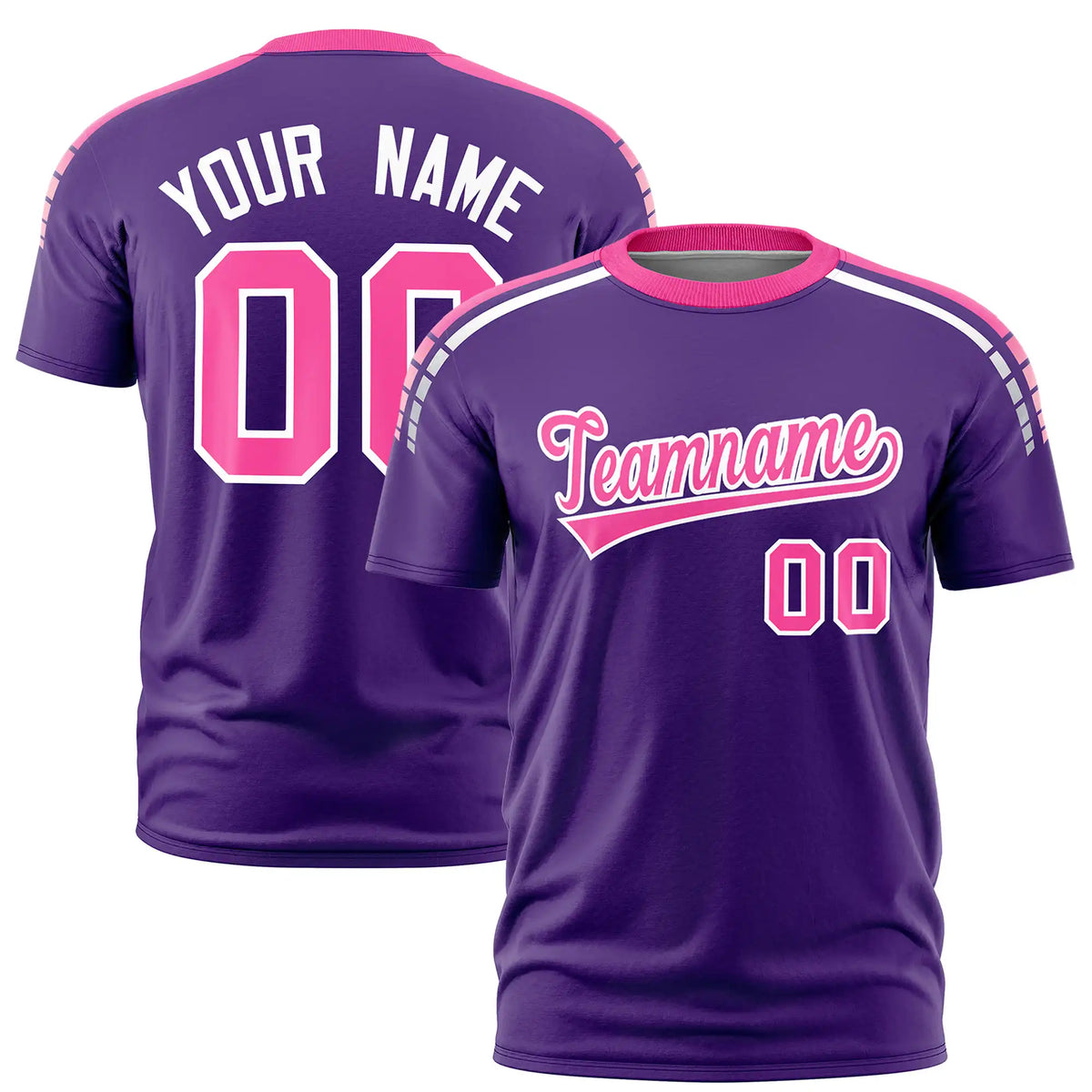 Custom Purple Pink-White Performance T-Shirt