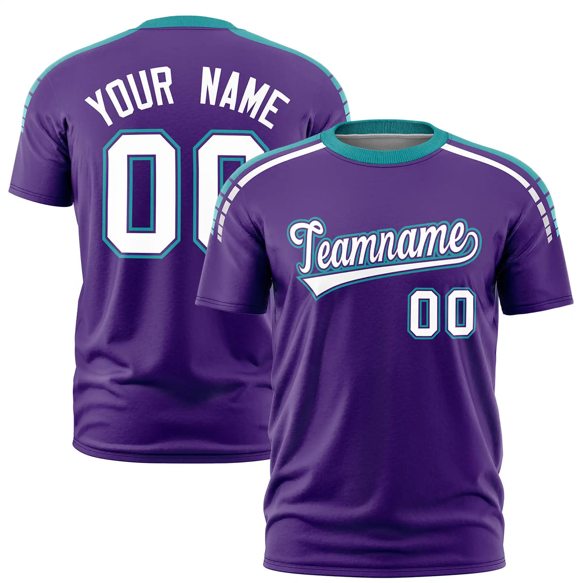 Custom Purple Aqua-White Performance T-Shirt