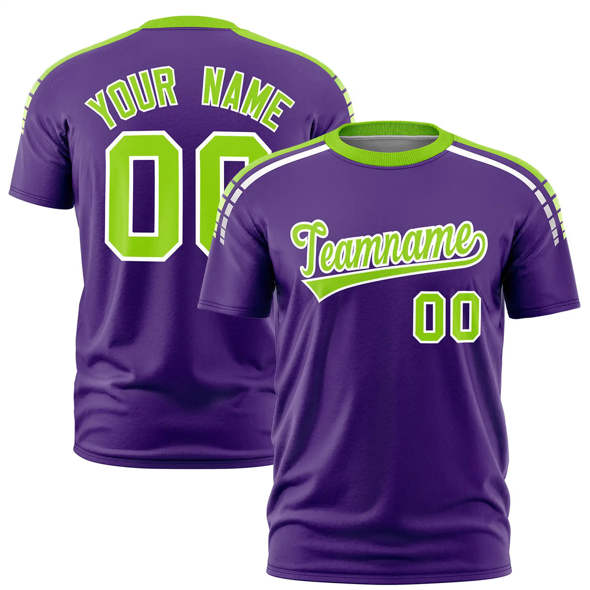 Custom Purple Neon Green-White Performance T-Shirt