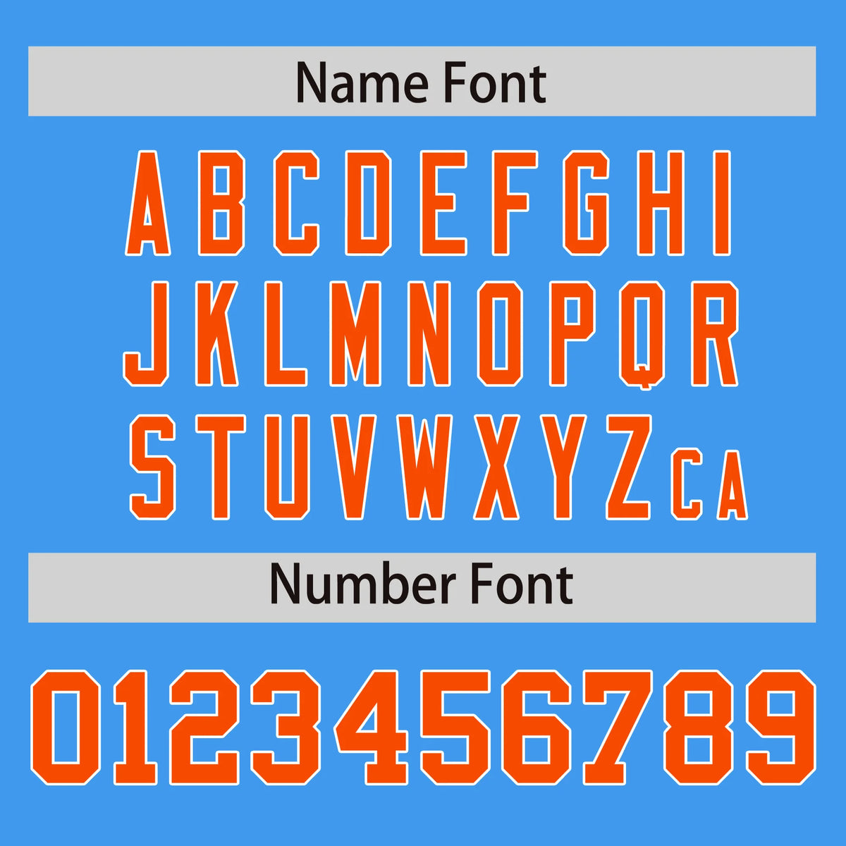 Custom Powder Blue Orange-White Performance T-Shirt