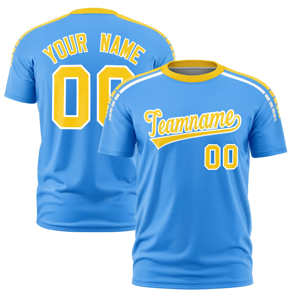 Custom Powder Blue Gold01-White Performance T-Shirt