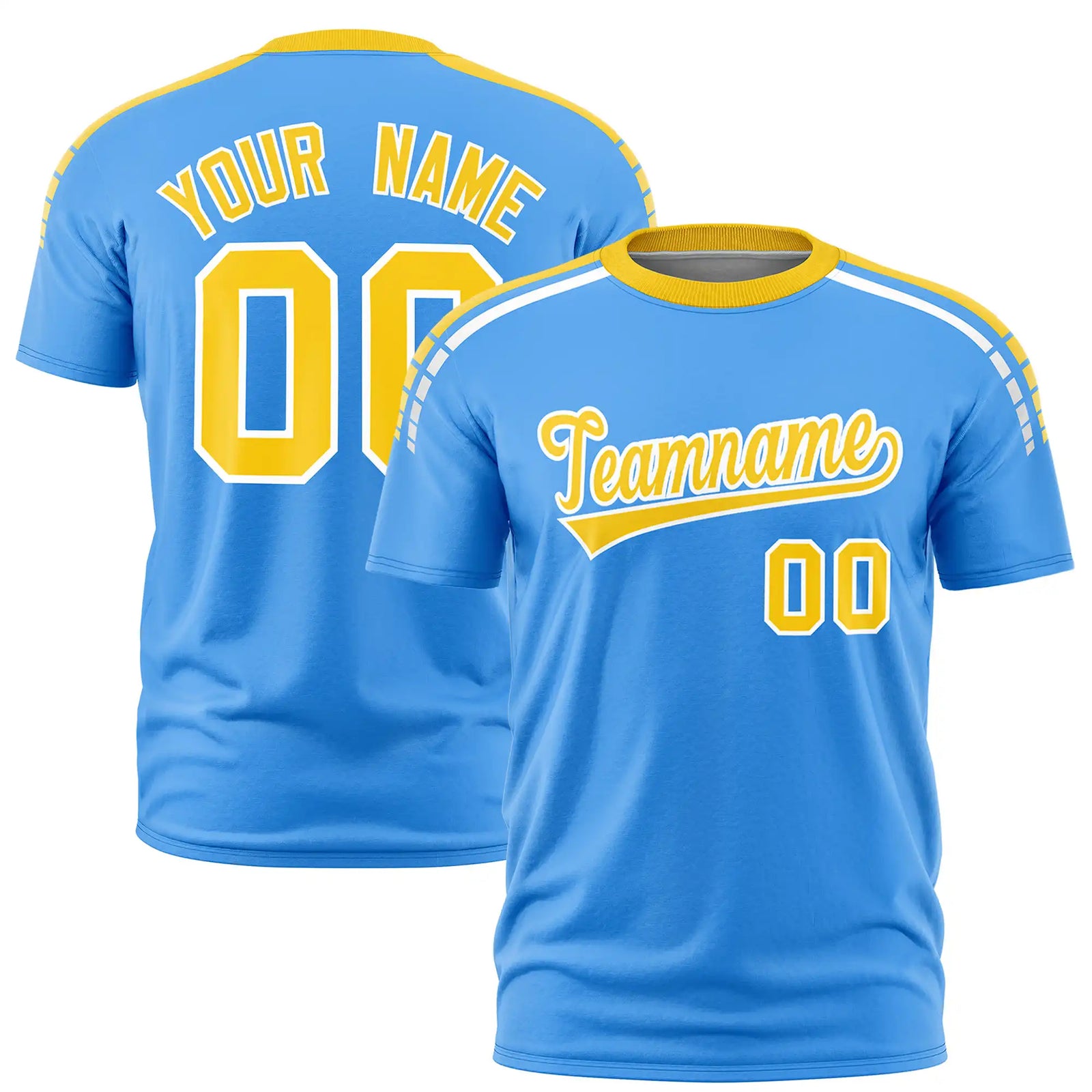 Custom Powder Blue Gold01-White Performance T-Shirt