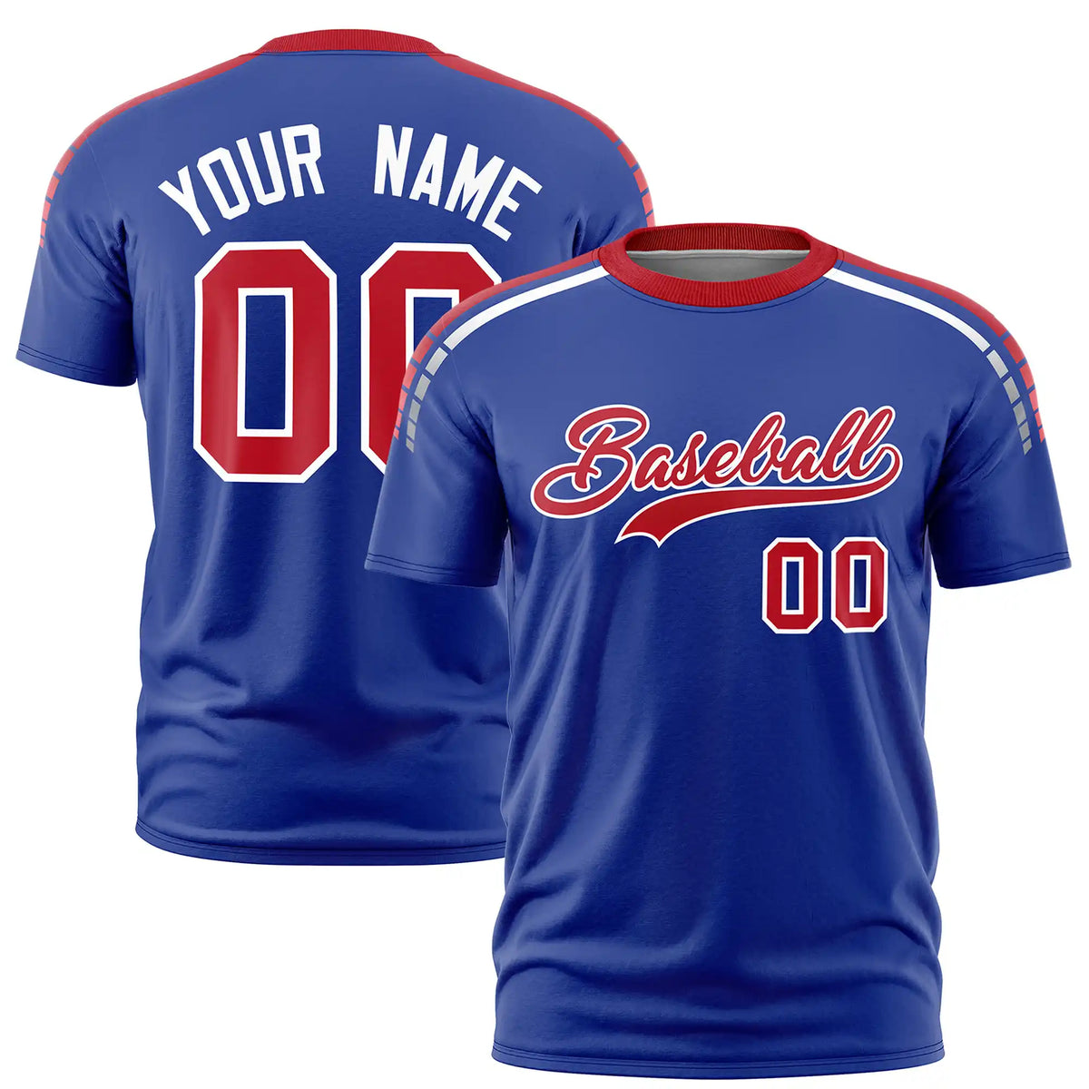 Custom Royal Blue Red-White Performance T-Shirt