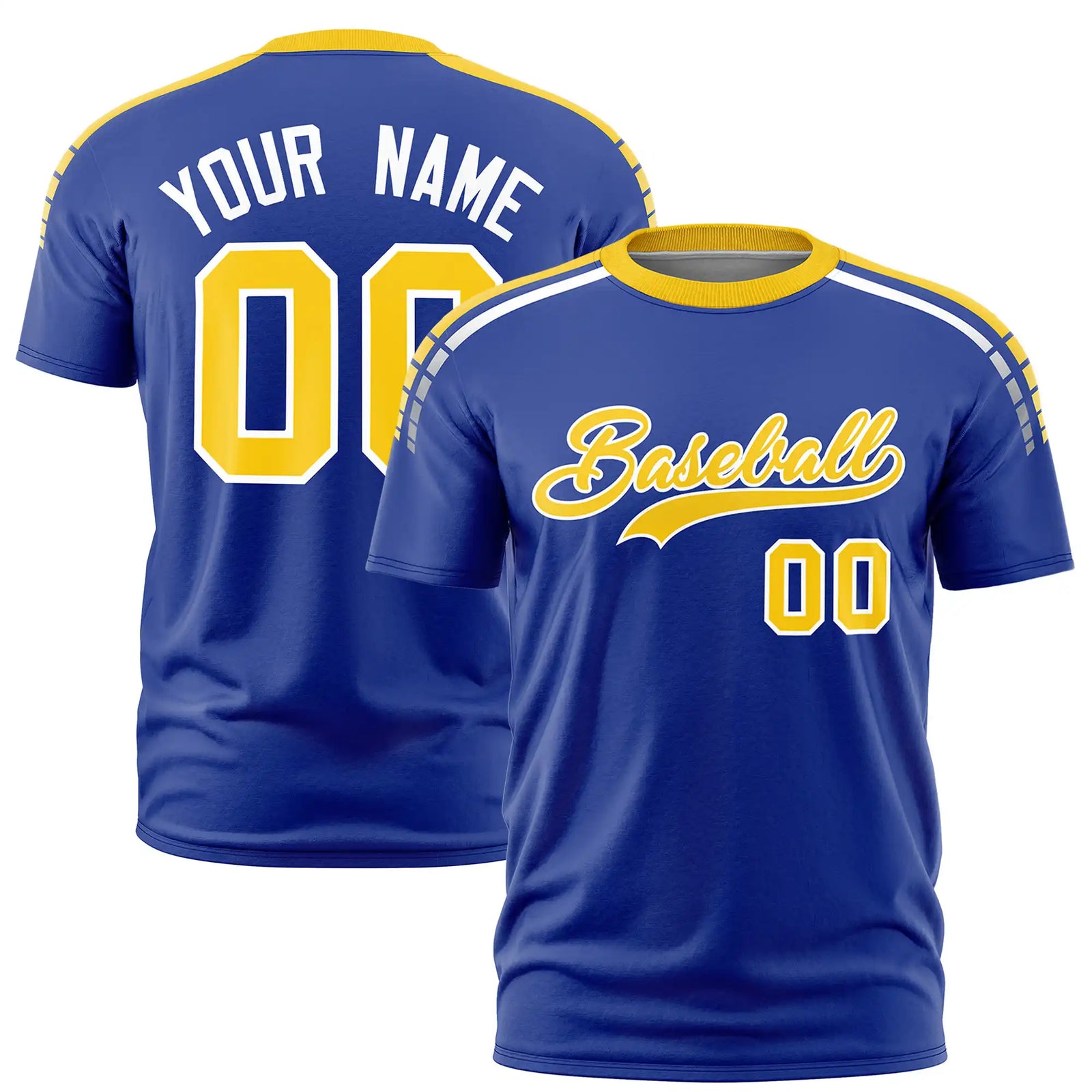 Custom Royal Blue Gold01-White Performance T-Shirt