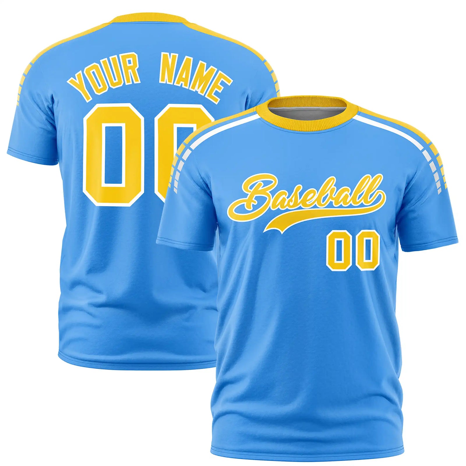 Custom Powder Blue Gold01-White Performance T-Shirt