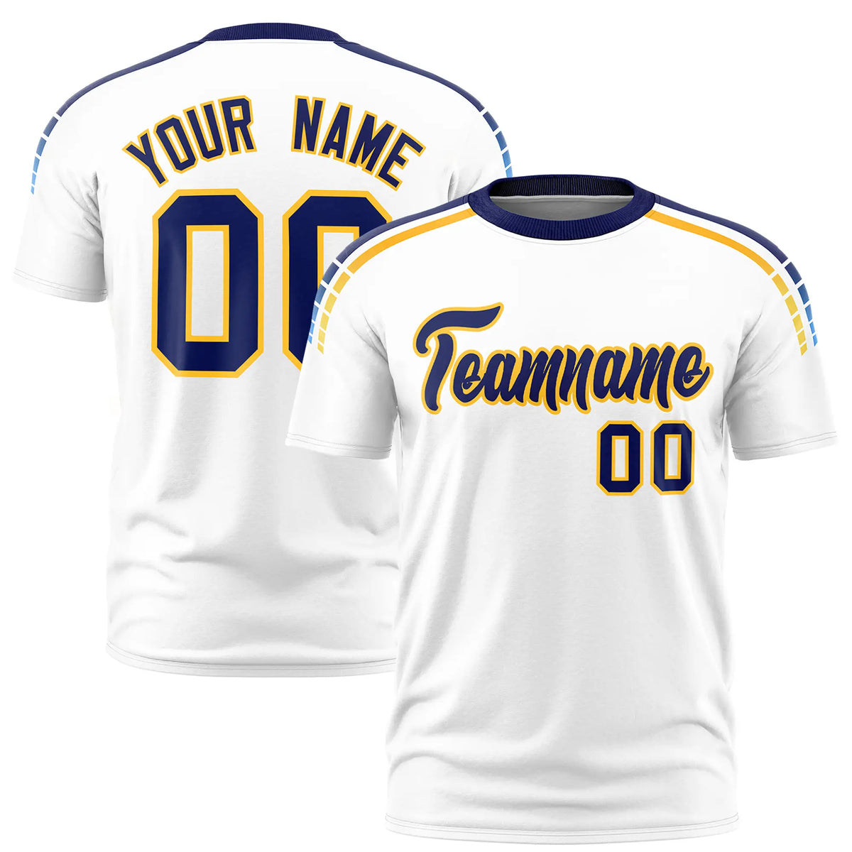 Custom White Navy-Gold01 Performance T-Shirt