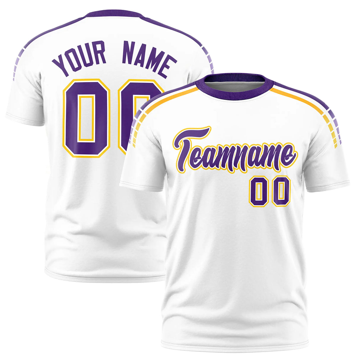 Custom White Purple-Gold01 Performance T-Shirt
