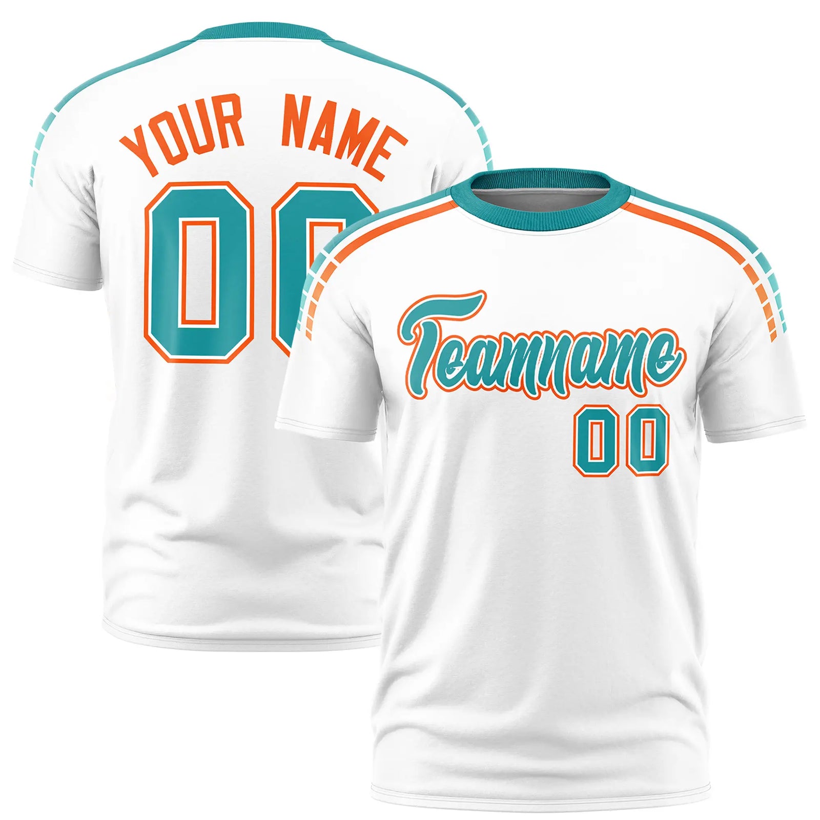 Custom White Aqua-Powder Blue Performance T-Shirt